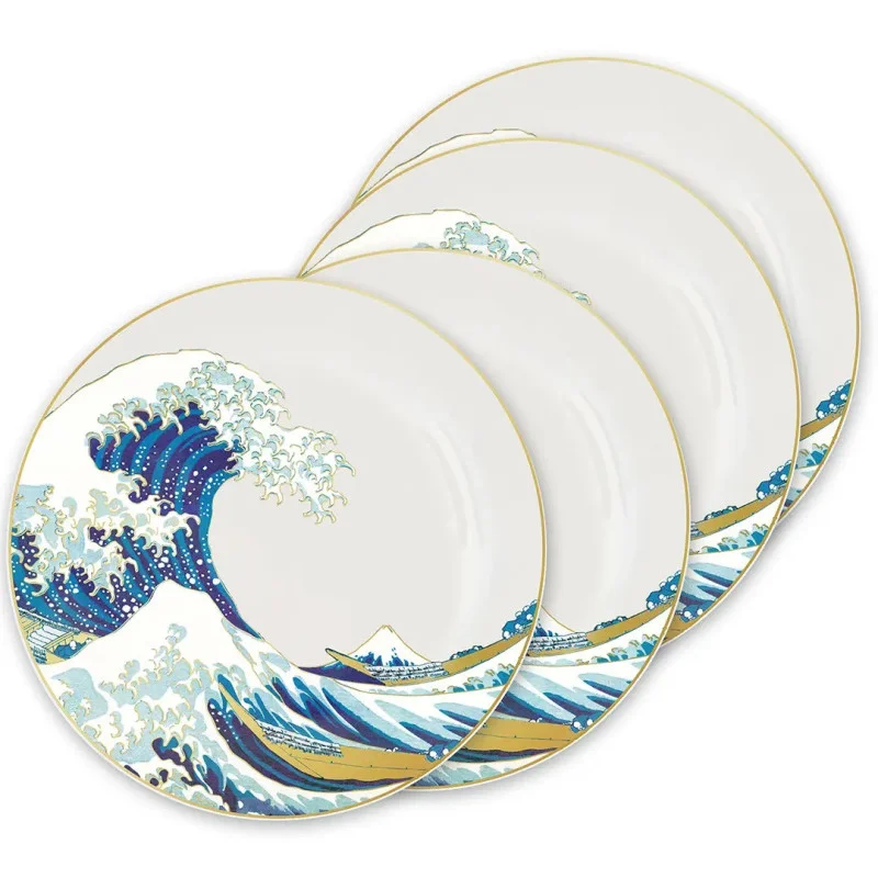 The Great Wave of Kanagawa - Set de 4 Assiettes