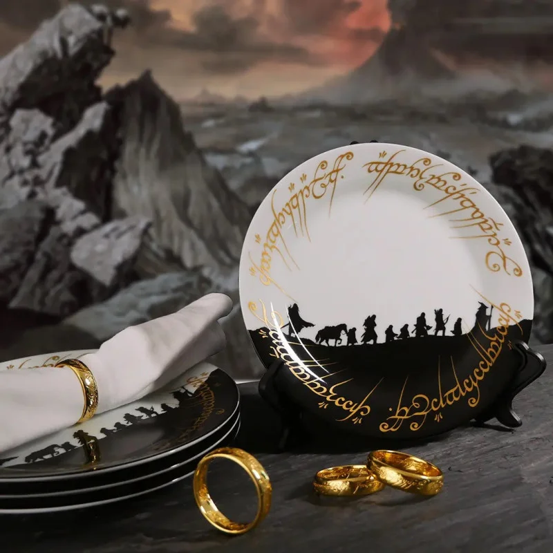 LOTR - Set de 4 Assiettes & Ronds de serviettes - Communauté de l'anneau 