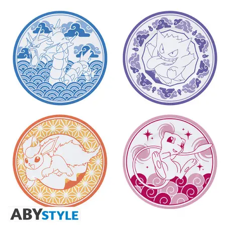 Pokemon - Set de 4 Assiettes - Style Japonais