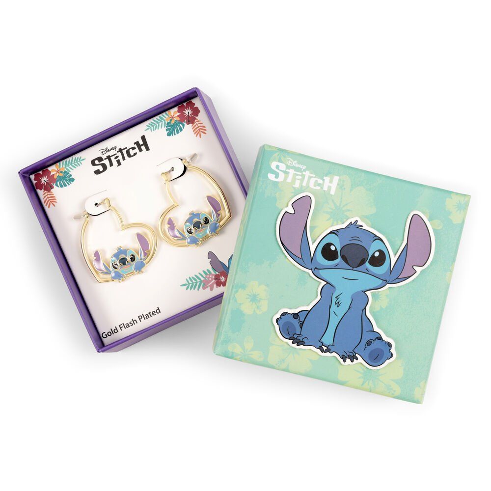 Stitch - 1 paire d'anneaux d'oreilles - Coeur